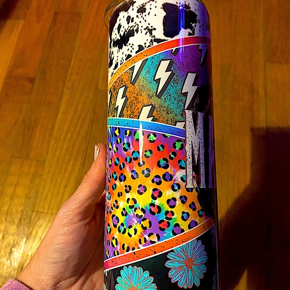 MAMA BRIGHT MULTI DESIGN 20oz.skinny stainless insulated tumbler w/lid,straw - Picture 2 of 11